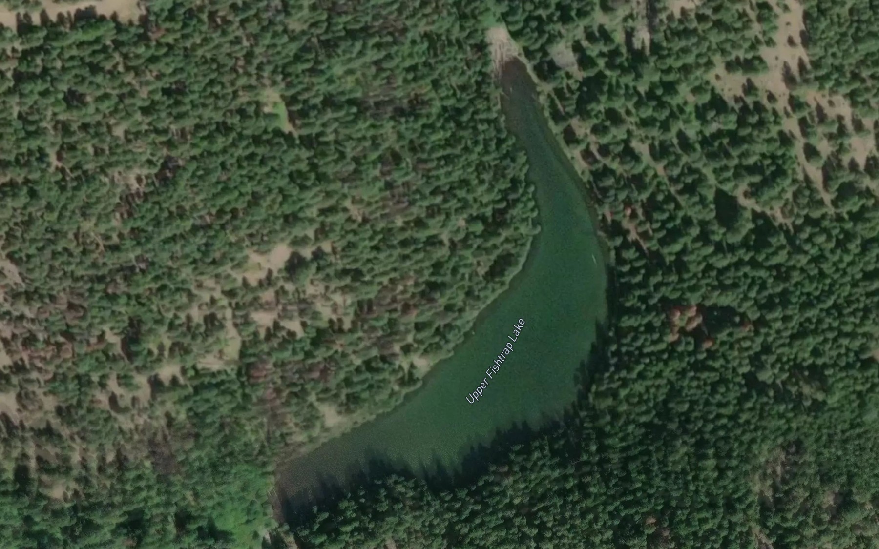 Satellite map of the Upper Fishtrap Lake