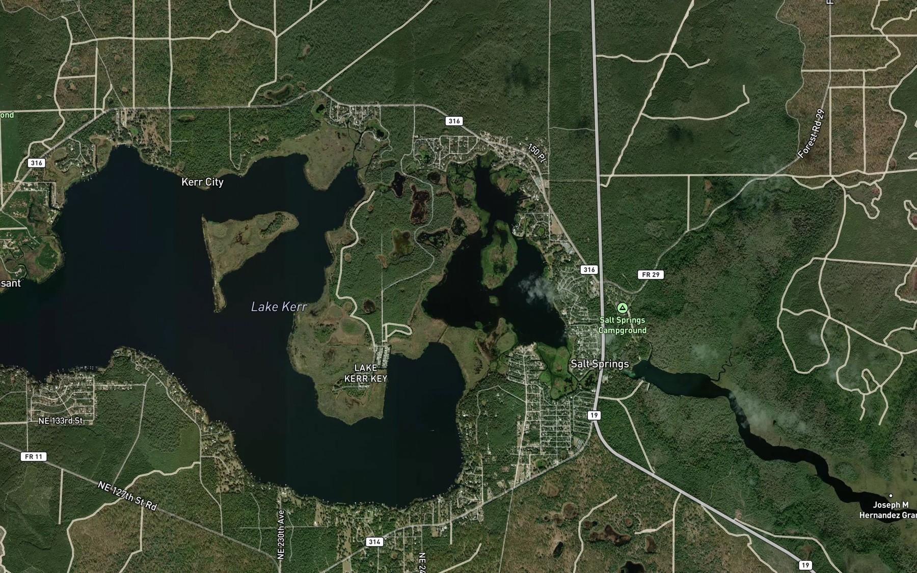 Satellite map of the Little Lake Kerr