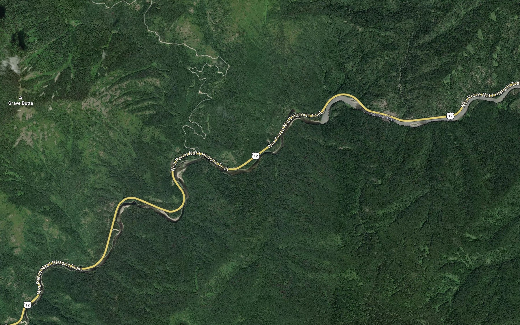 Satellite map of the Indian Meadow Creek
