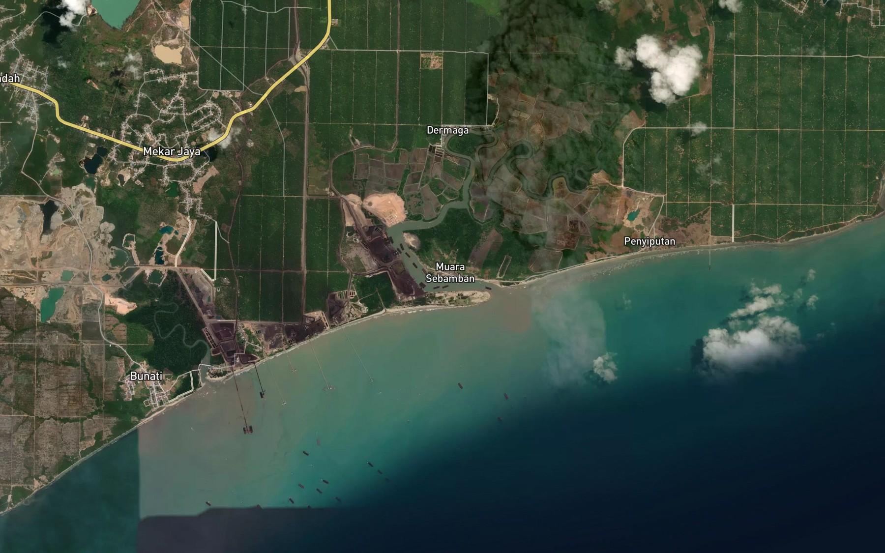 Satellite map of the Sungai Sebanban