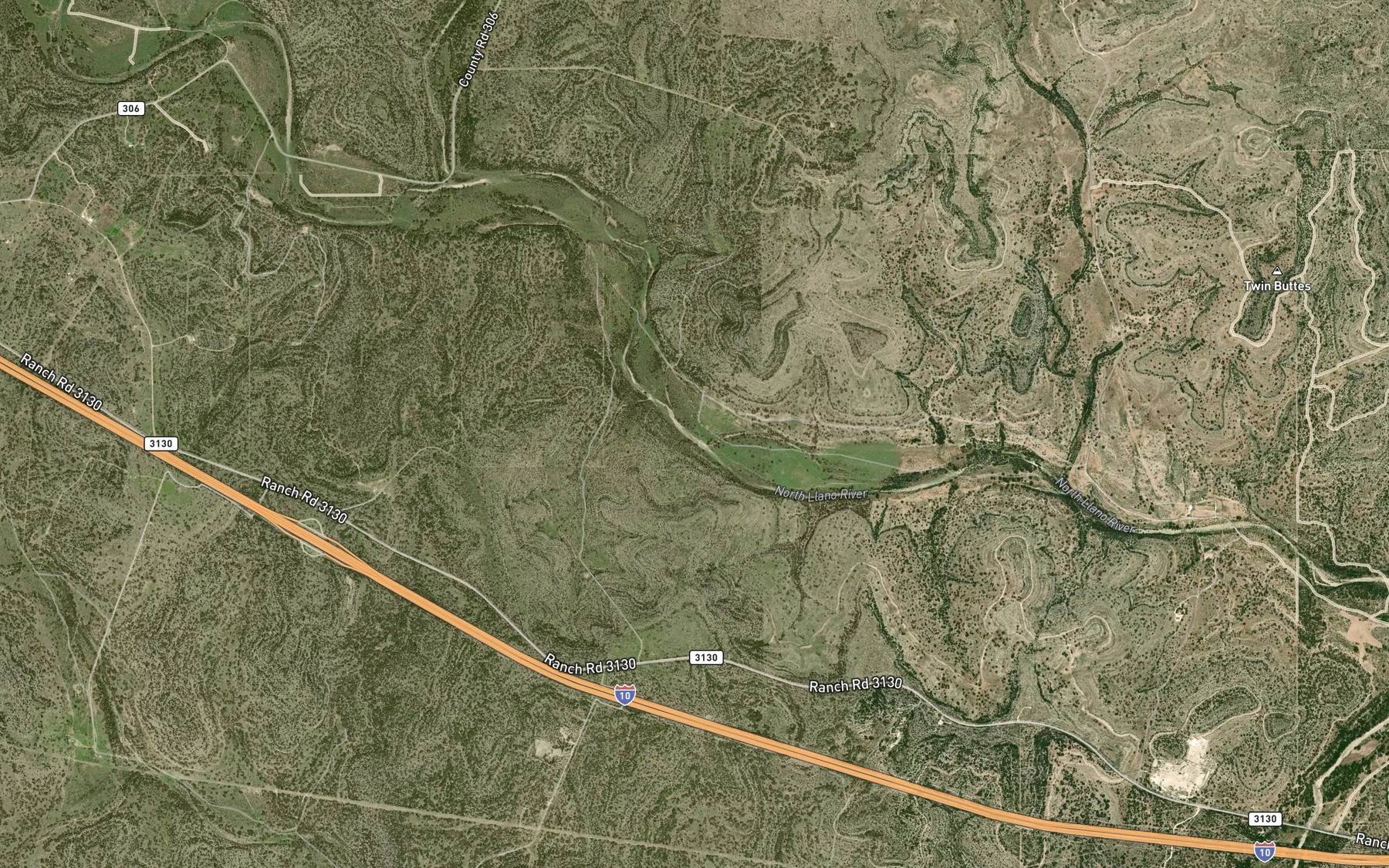 Satellite map of the Fivemile Waterhole