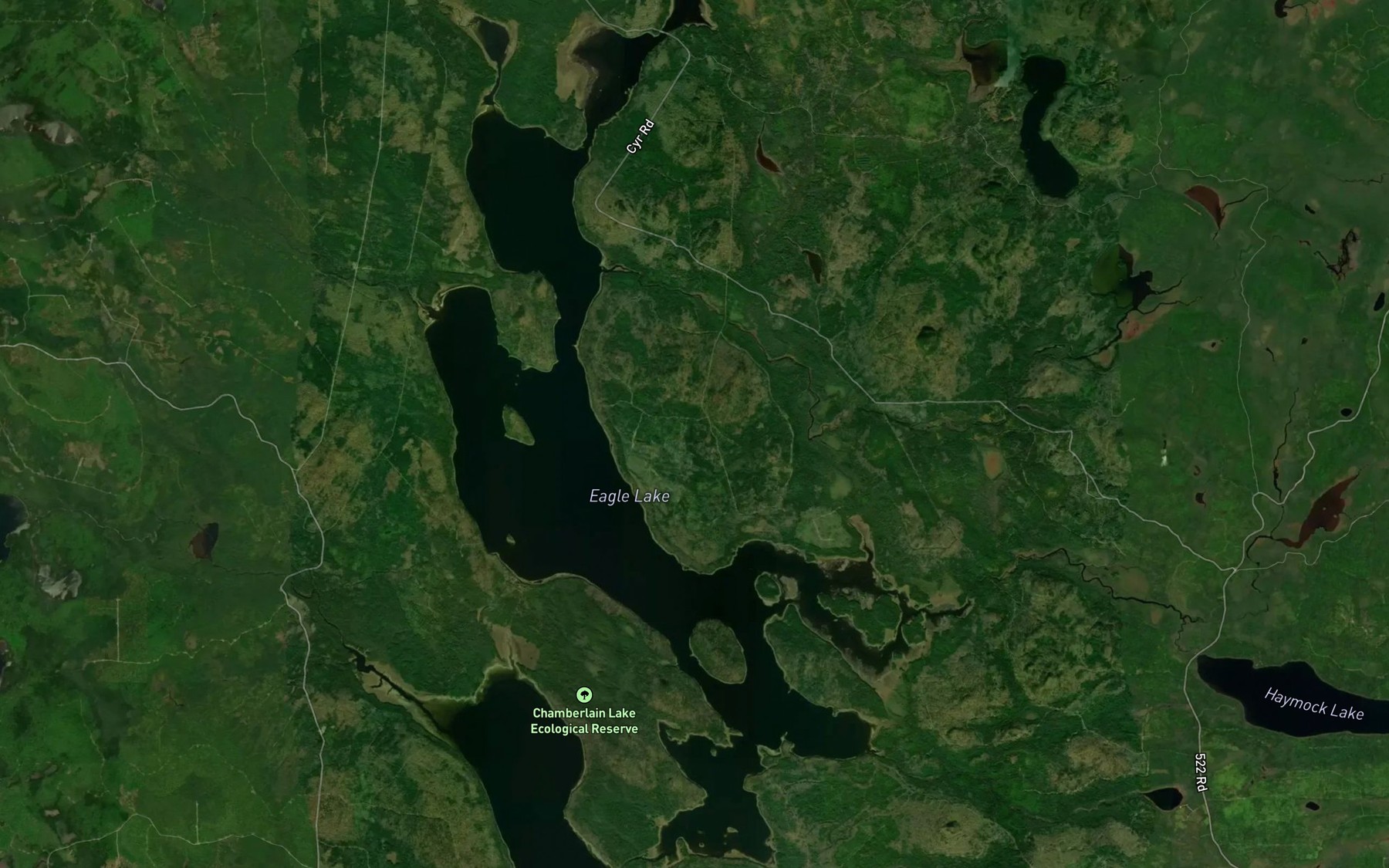 Satellite map of the Eagle Lake