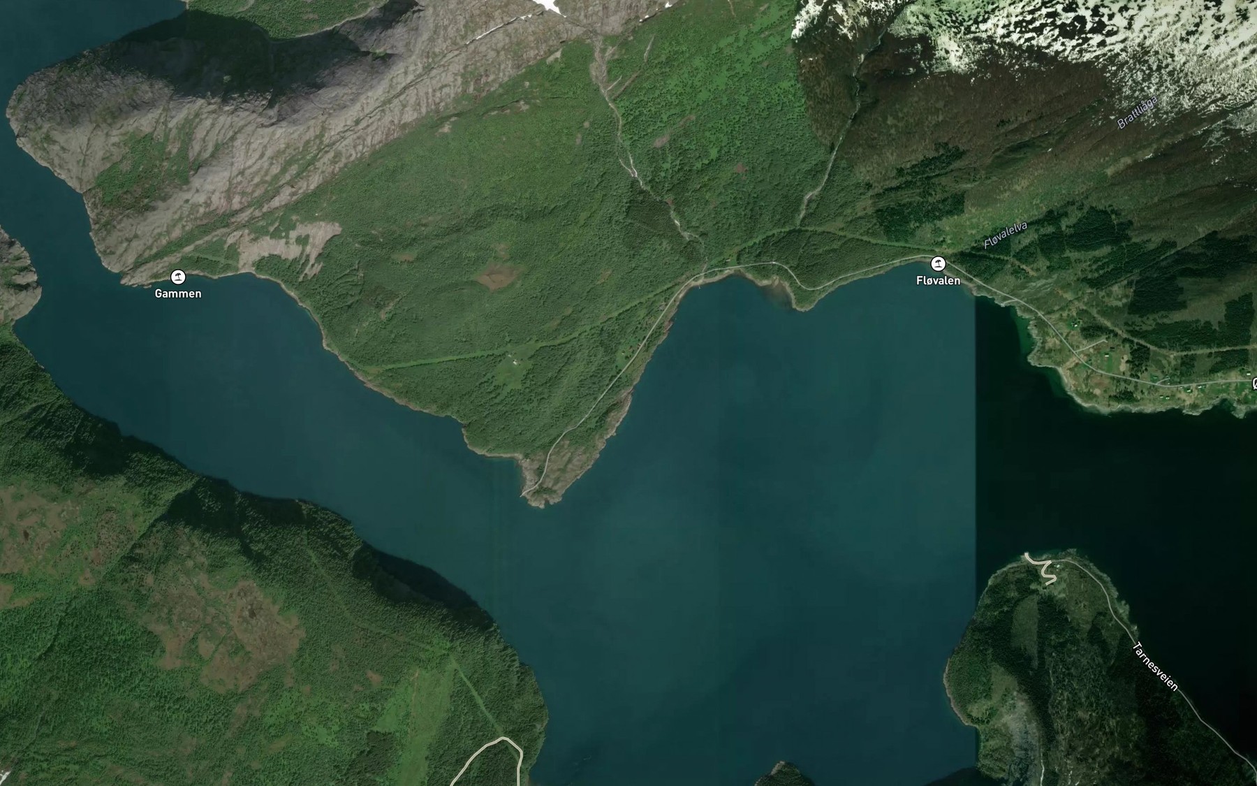Satellite map of the Djupvika