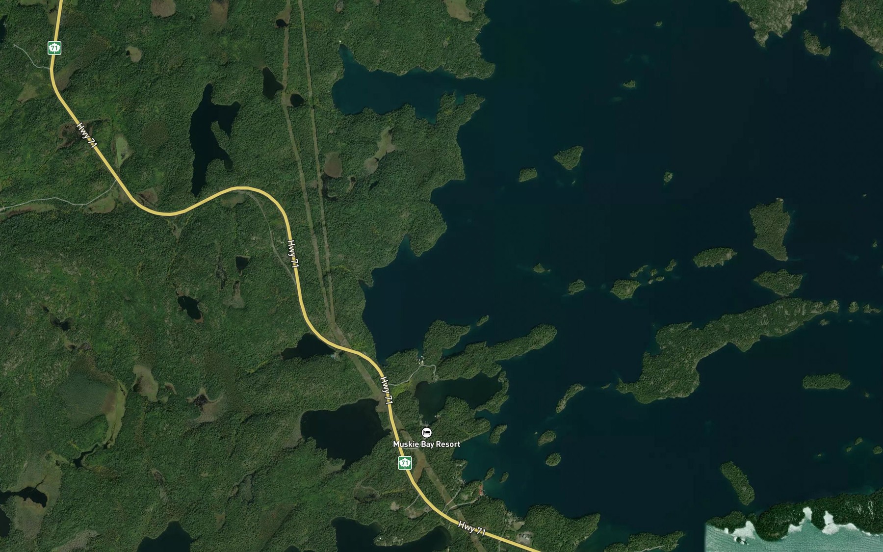 Satellite map of the Muskie Bay