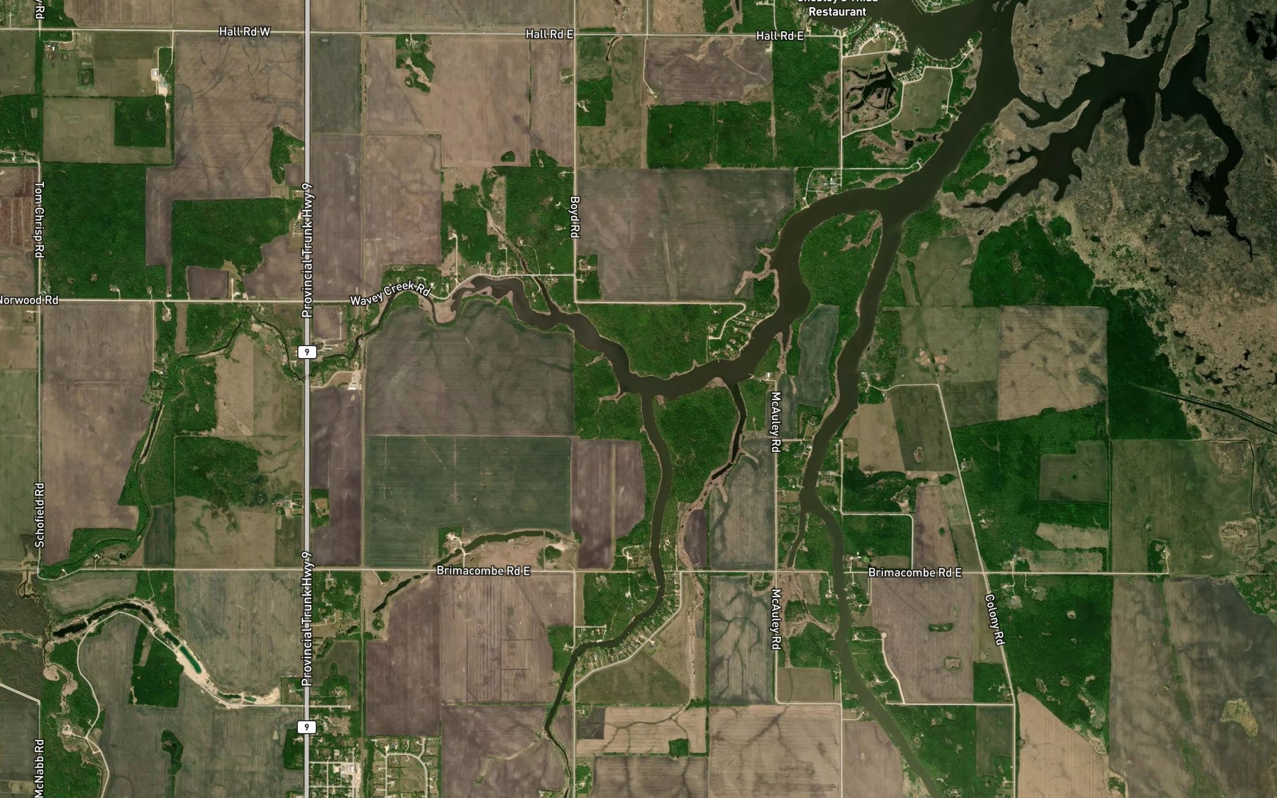 Satellite map of the Medicine Creek