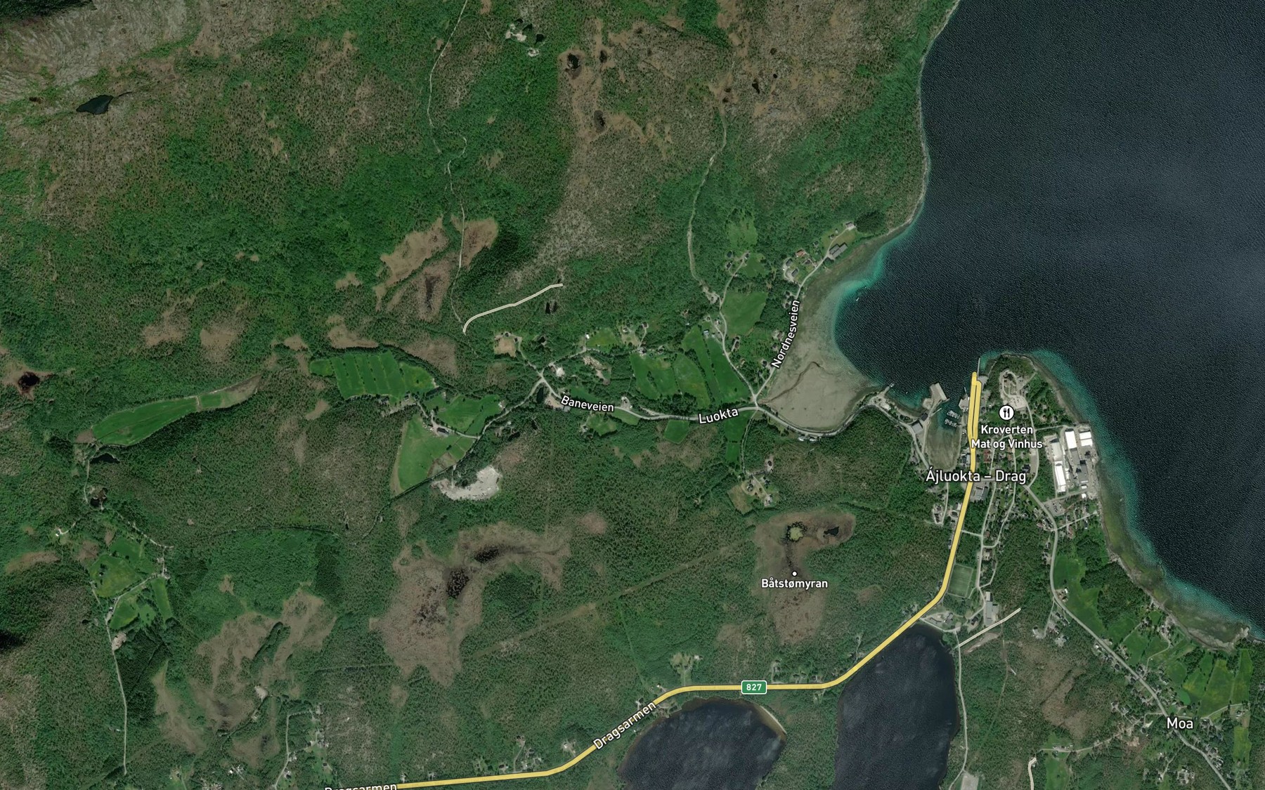 Satellite map of the Storelva