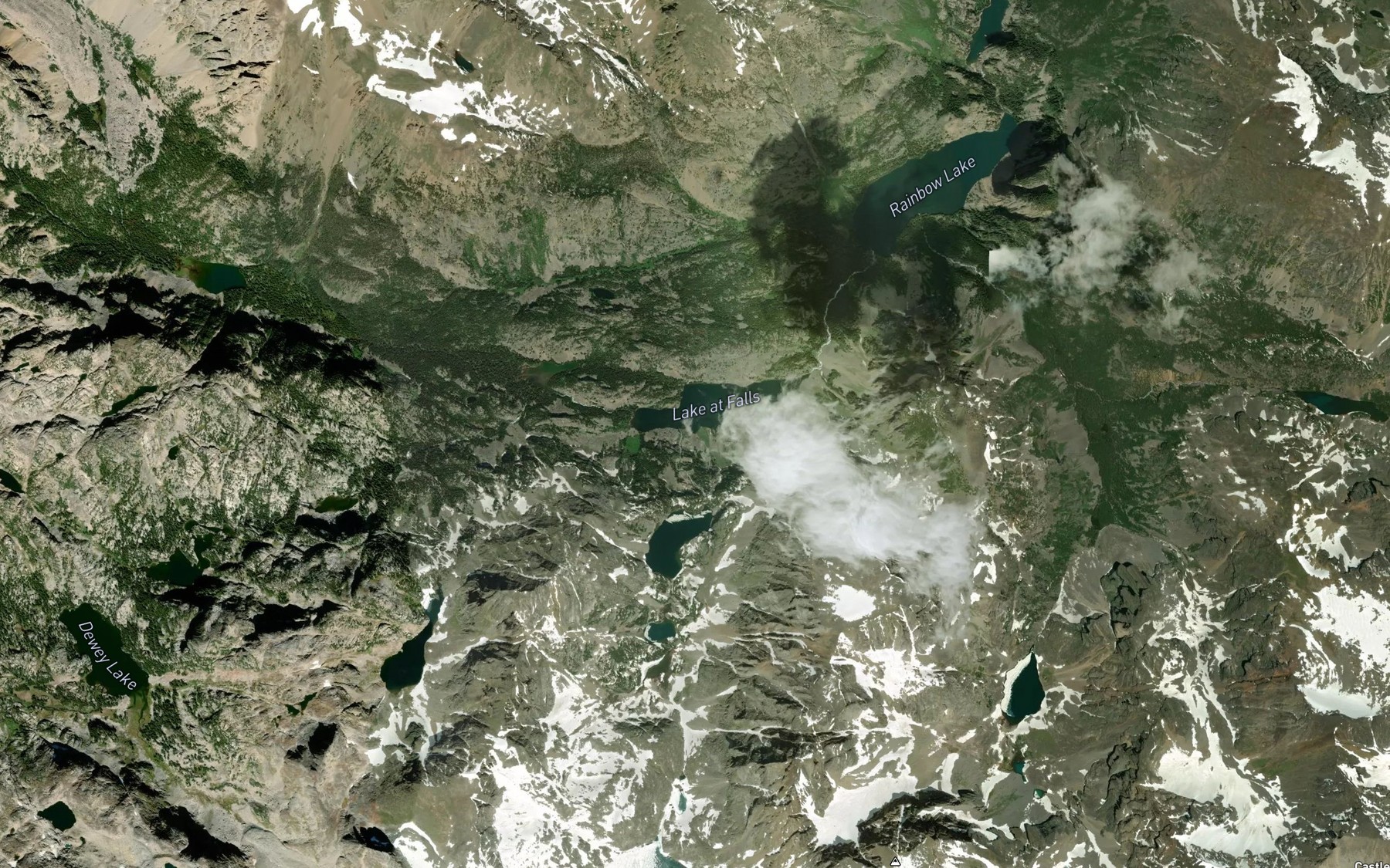 Satellite map of the Falls Creek
