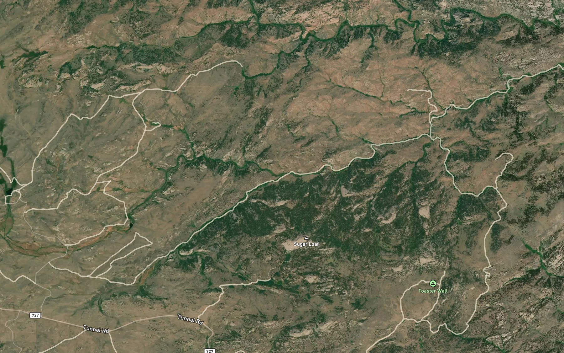 Satellite map of the North Fork Cherry Creek