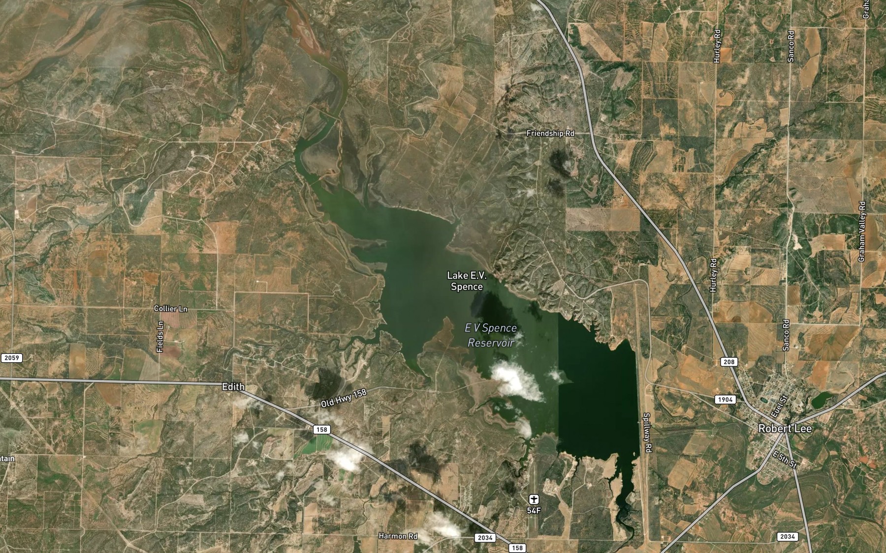 Satellite map of the Elm Bend