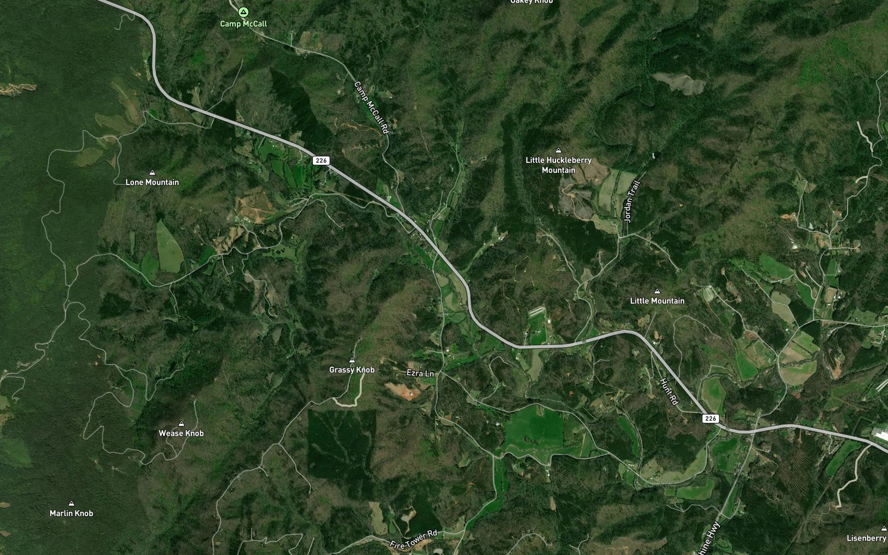 Satellite map of the Grayson Creek