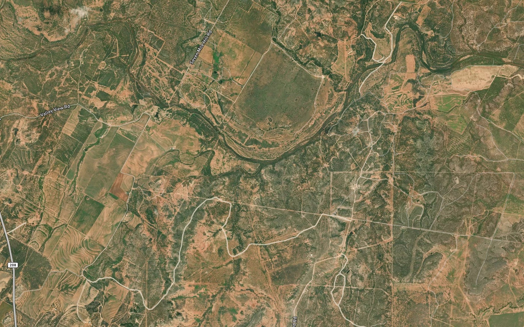 Satellite map of the Buffalo Creek