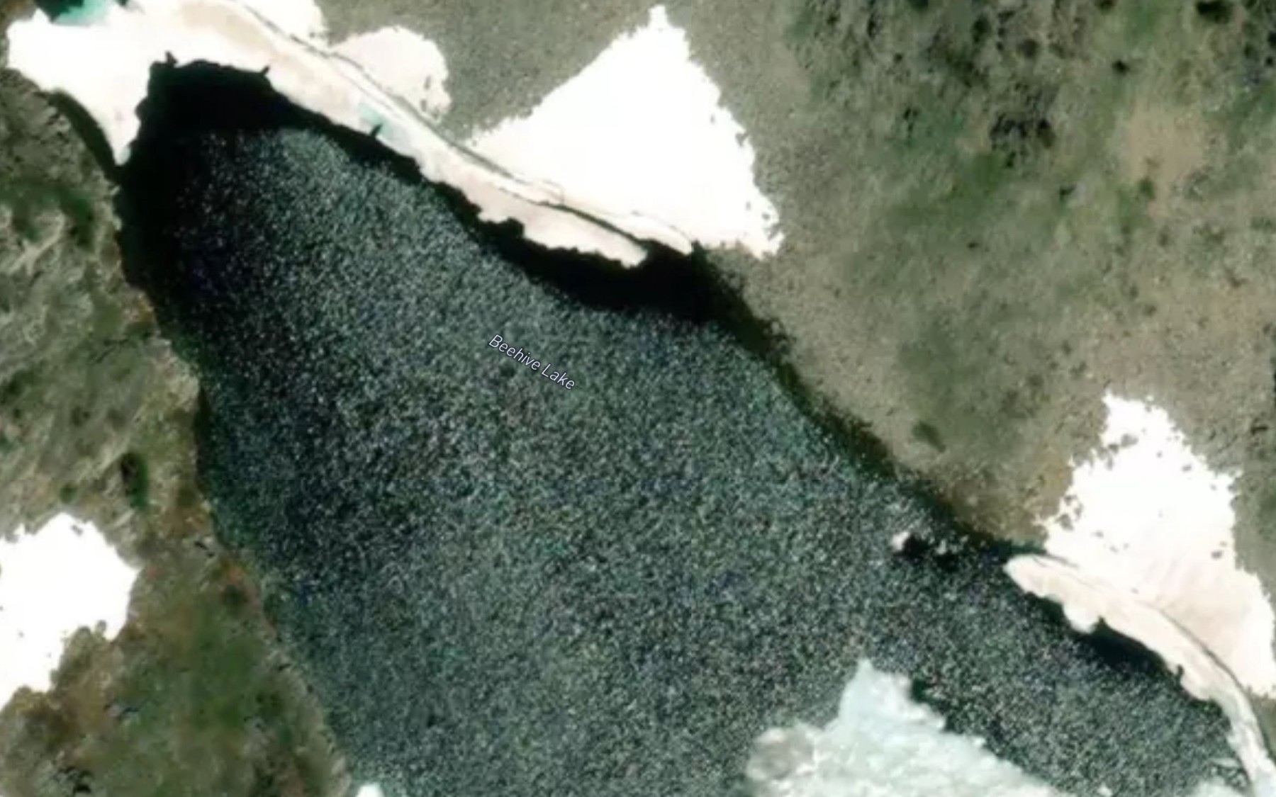 Satellite map of the Beehive Lake