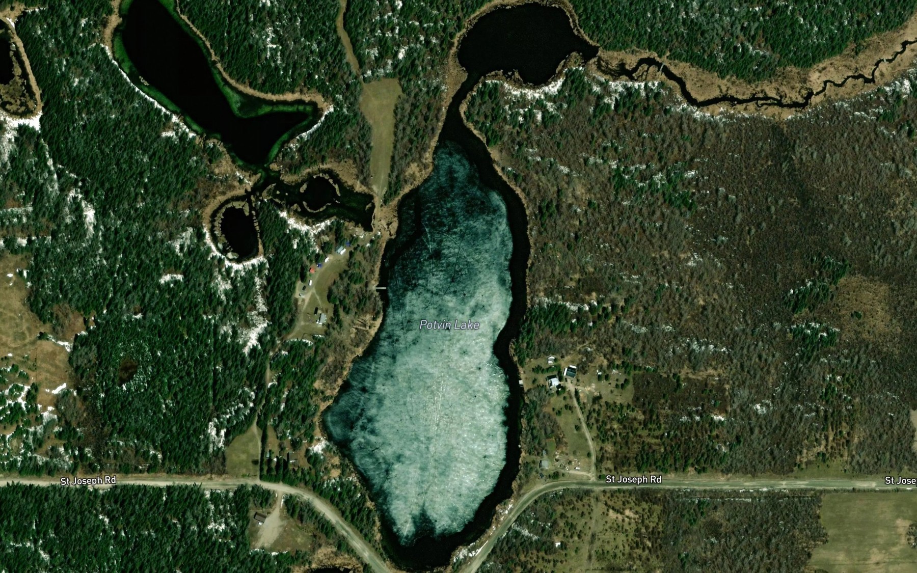 Satellite map of the Potvin Lake