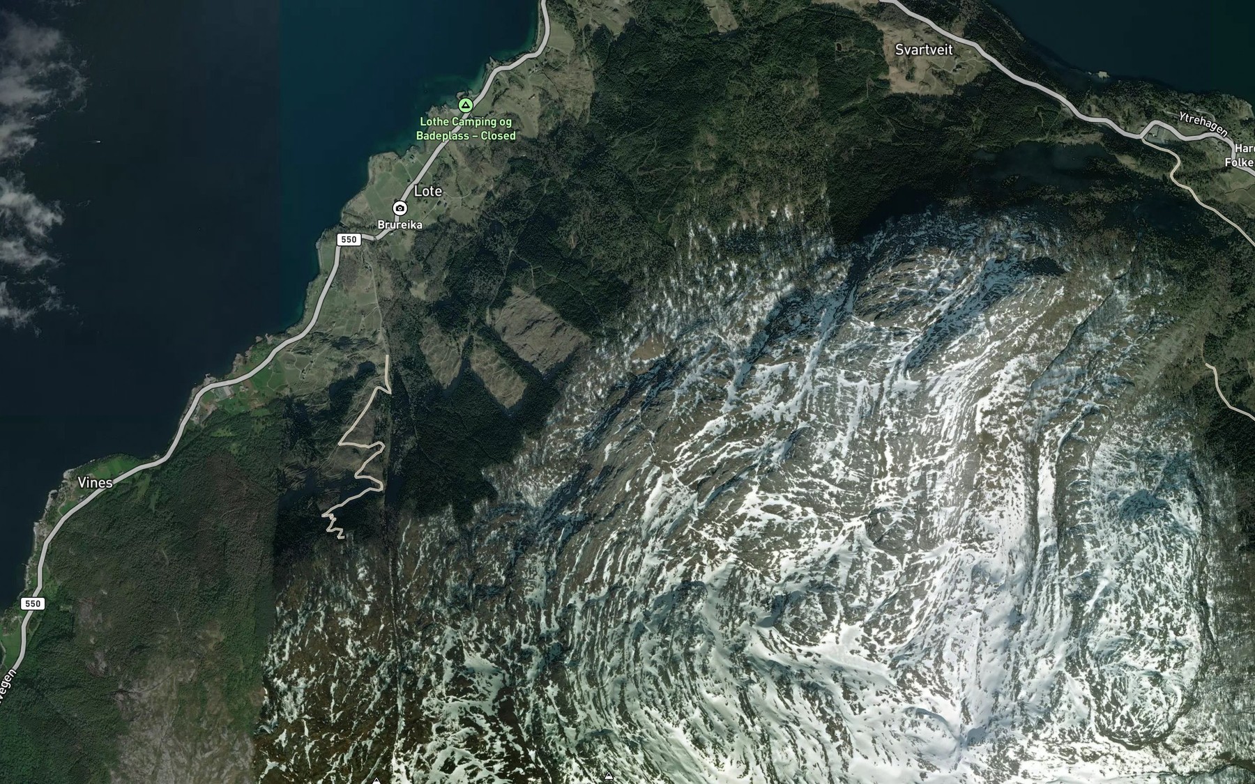 Satellite map of the Gjerdselvi
