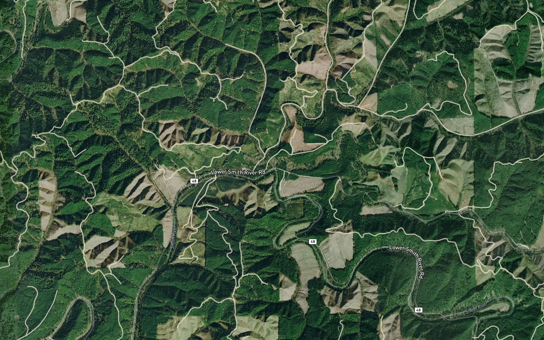 Satellite map of the North Sister Creek