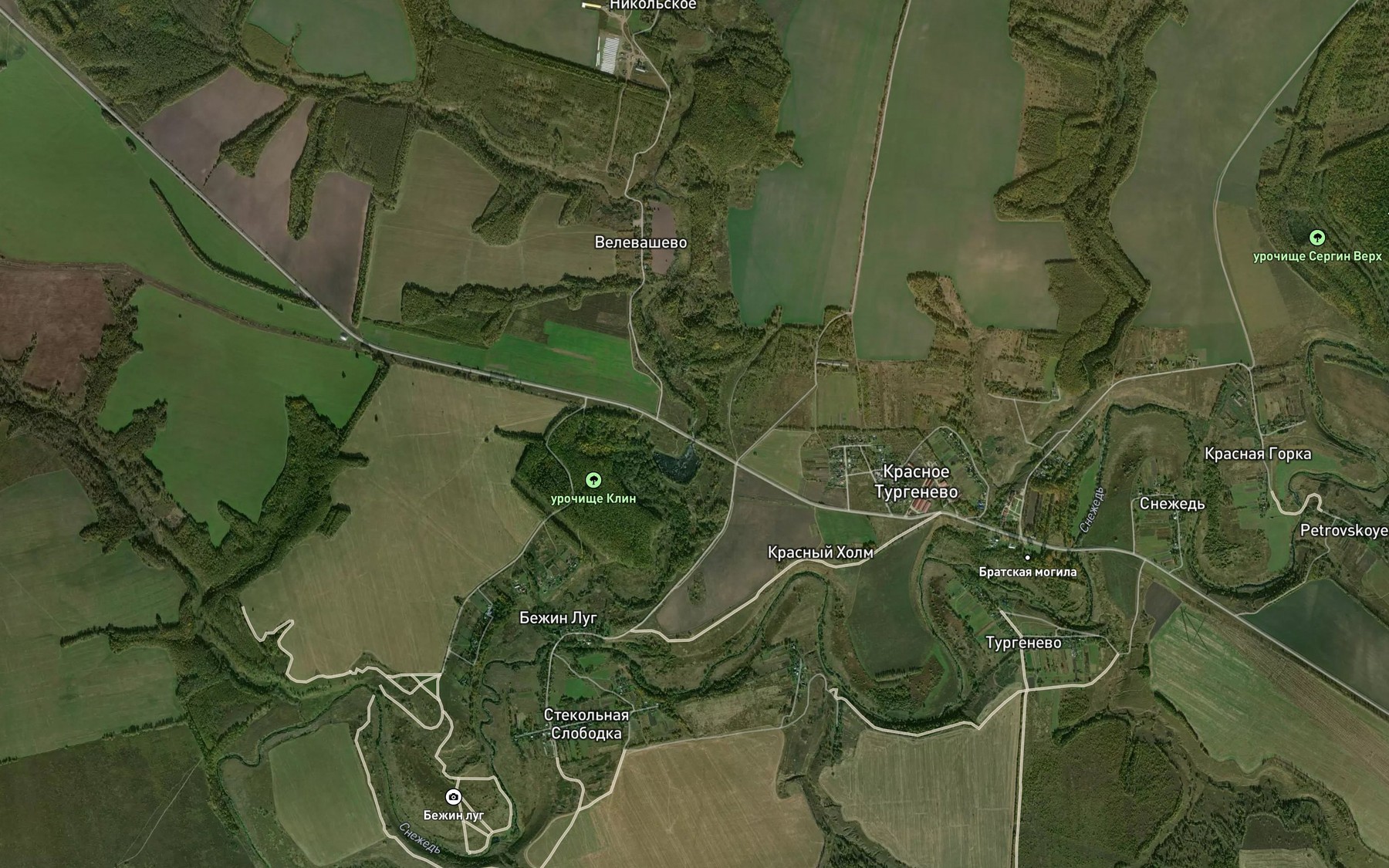 Satellite map of the Malaya Snezhed'
