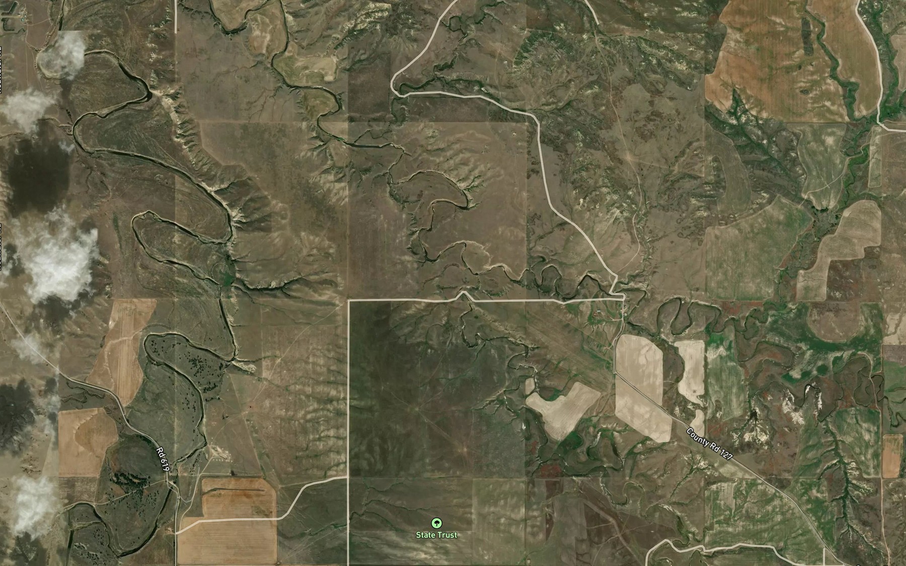 Satellite map of the South Fork Lisk Creek