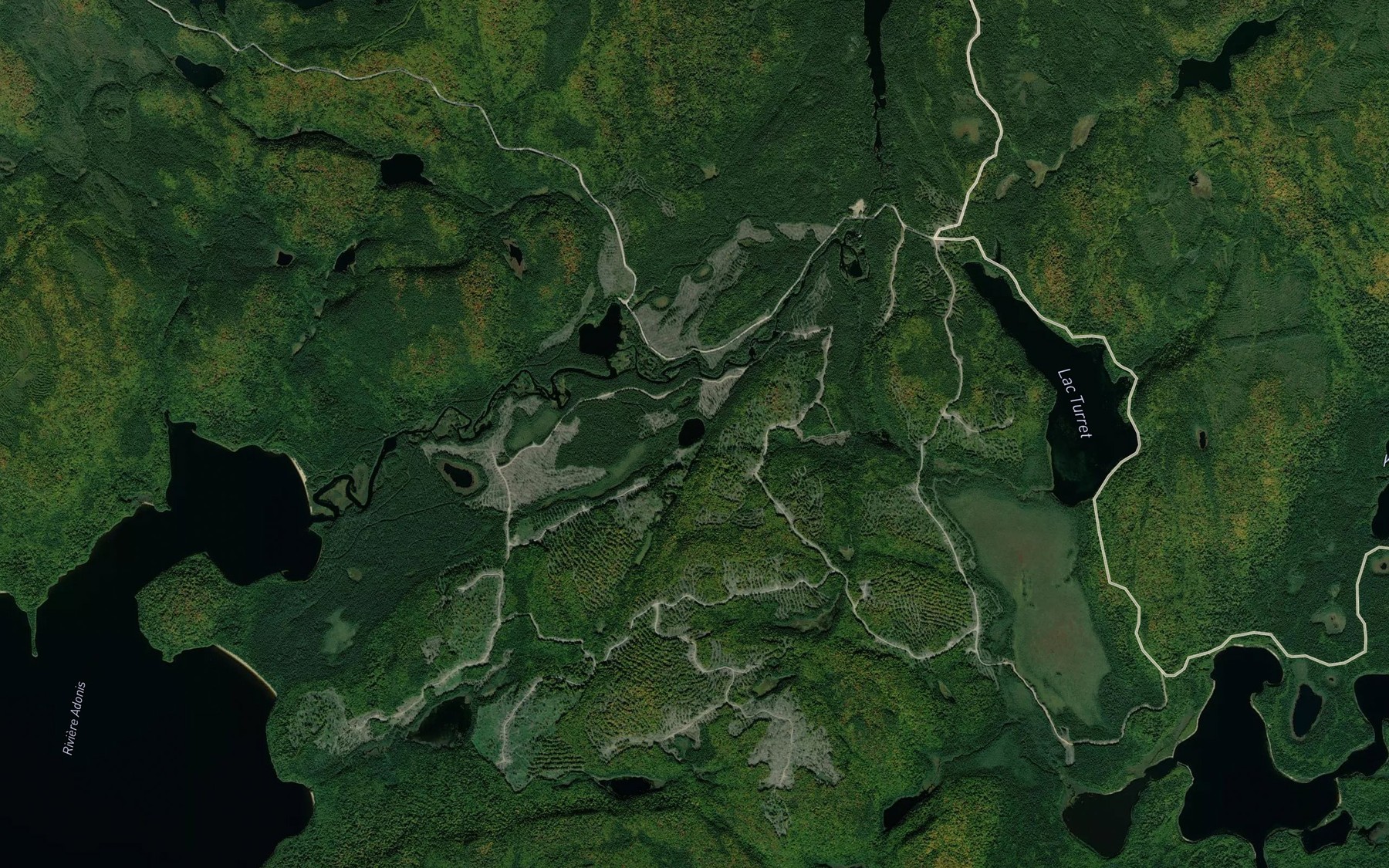 Satellite map of the Lacs Kamickekwakamacik