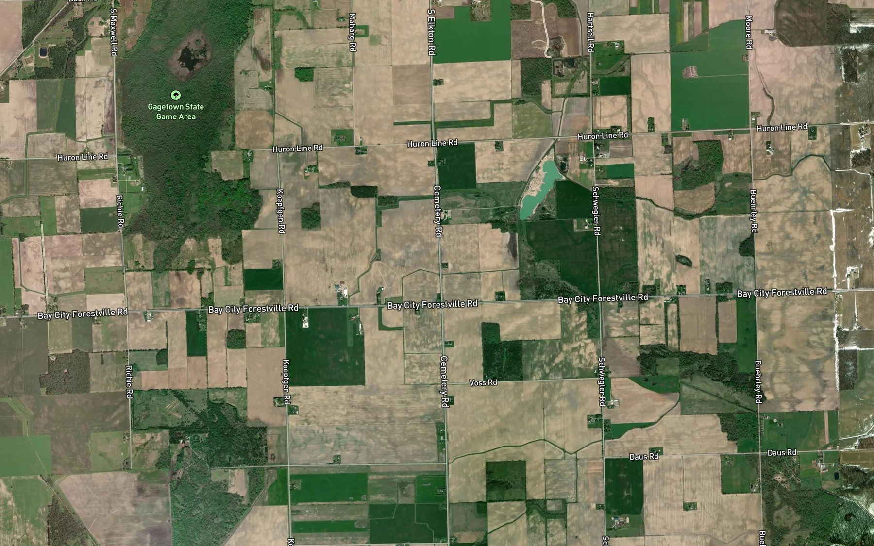 Satellite map of the Muntz Drain