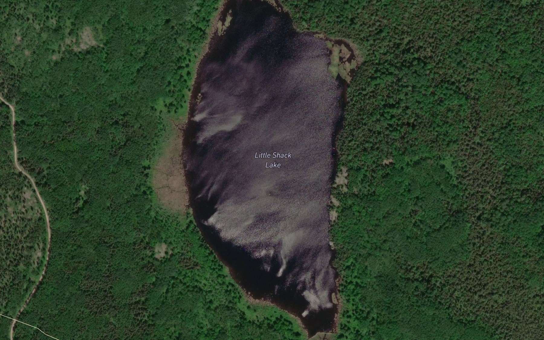 Satellite map of the Little Shack Lake