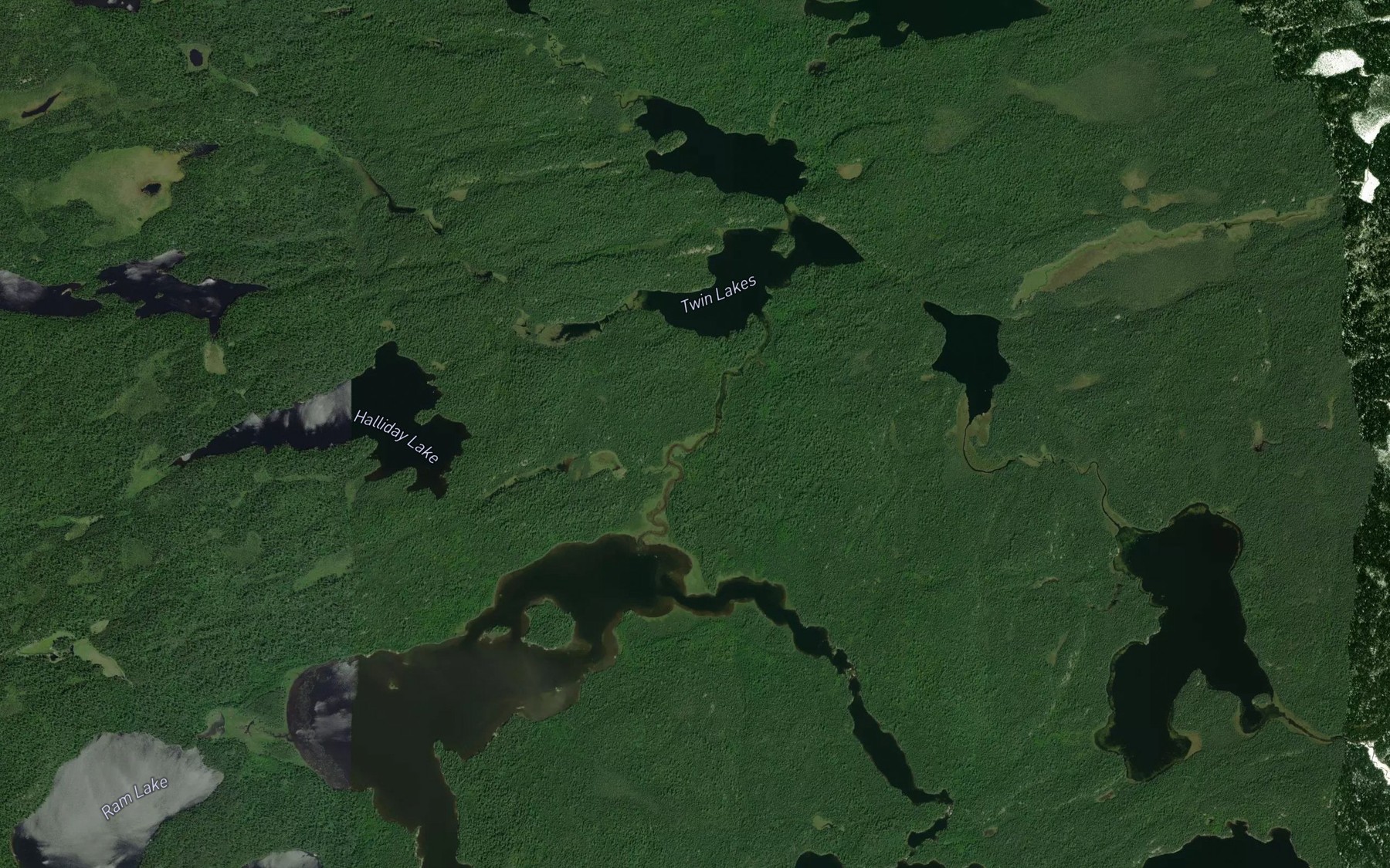 Satellite map of the Deux Rivieres
