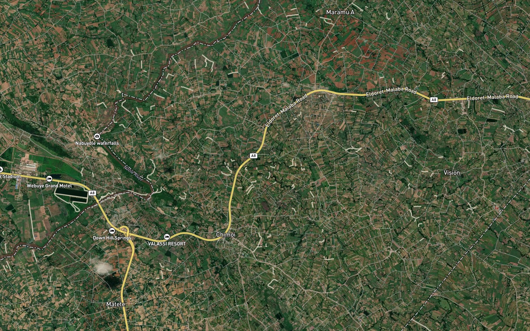 Satellite map of the Luandeti