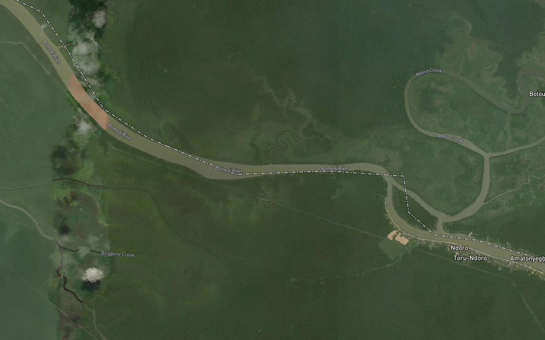 Satellite map of the Kala-Ebe Creek