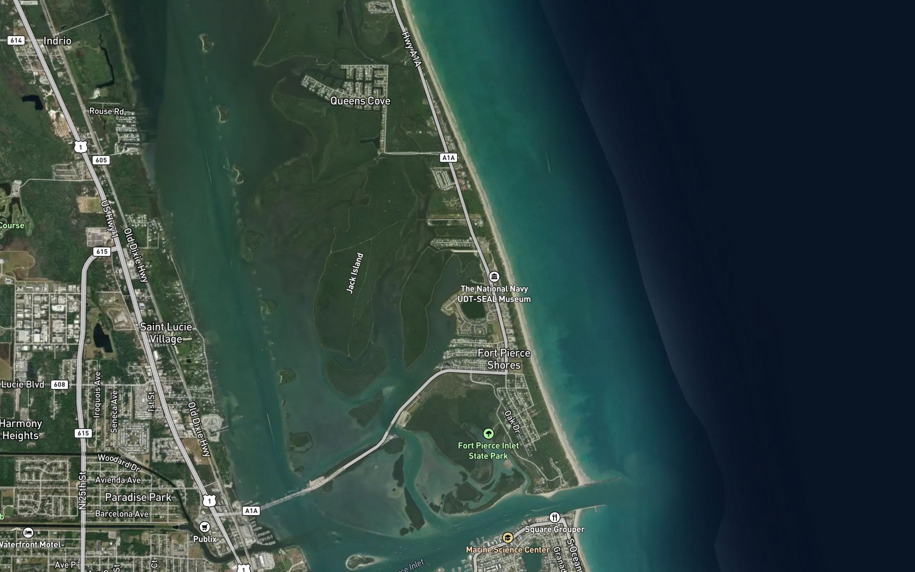 Satellite map of the Wildcat Cove