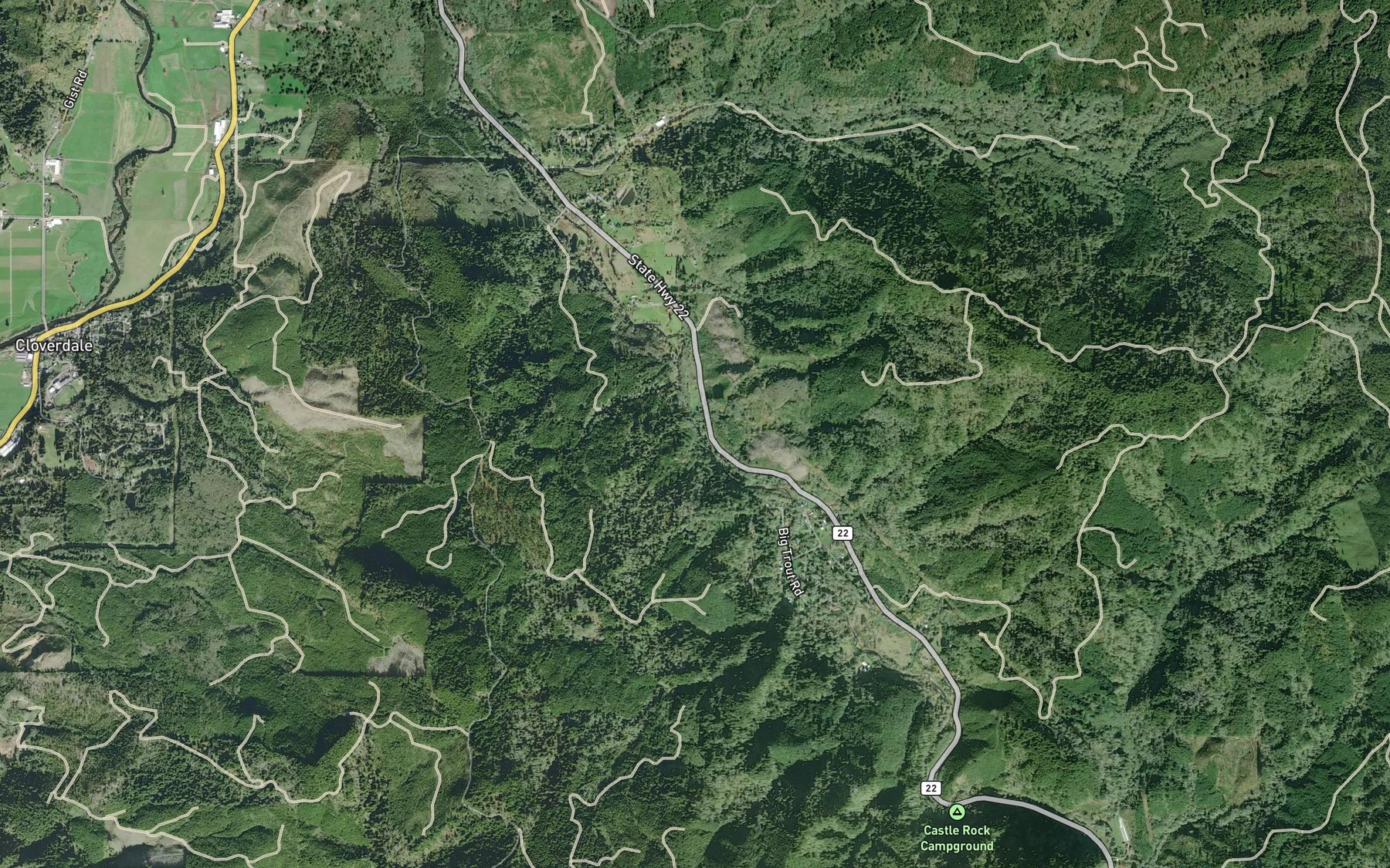 Satellite map of the Dorothy Creek