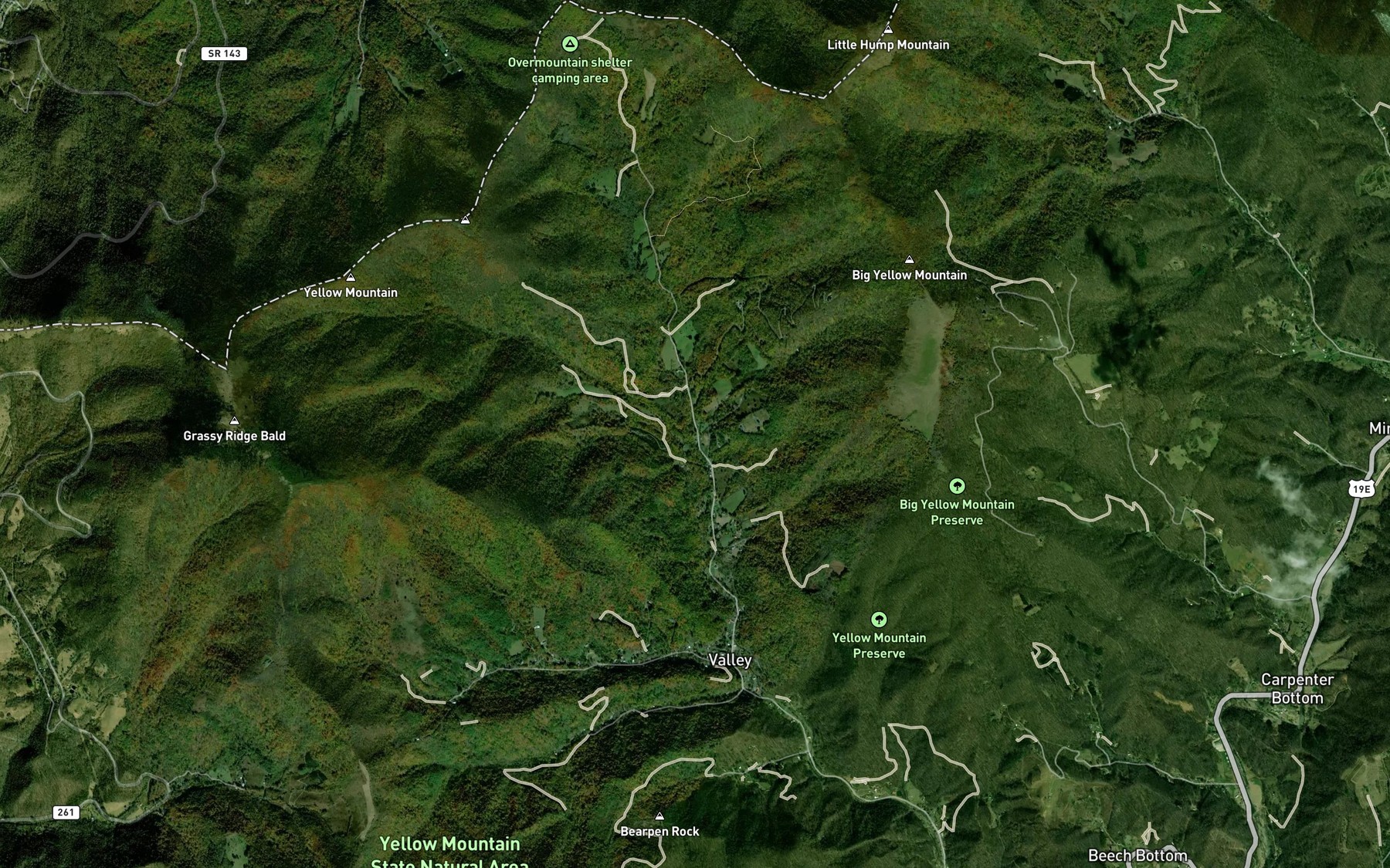 Satellite map of the Sandbank Creek