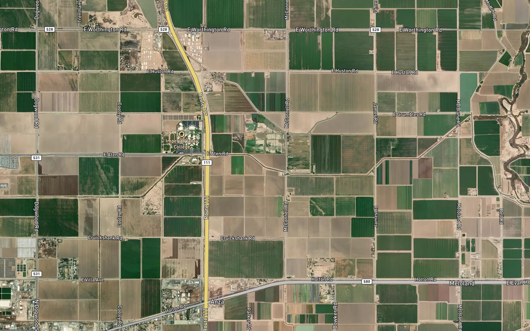 Satellite map of the Central Drain