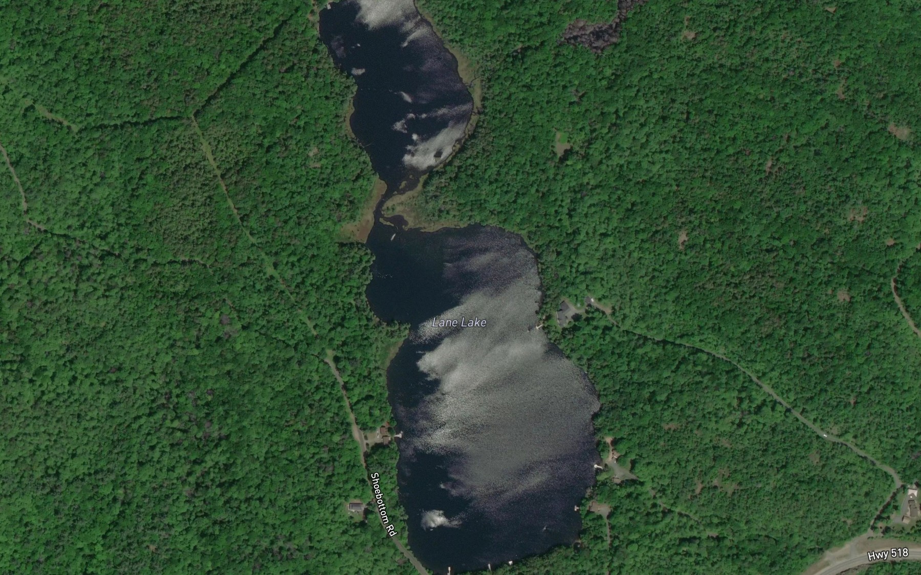 Satellite map of the Lane Lake