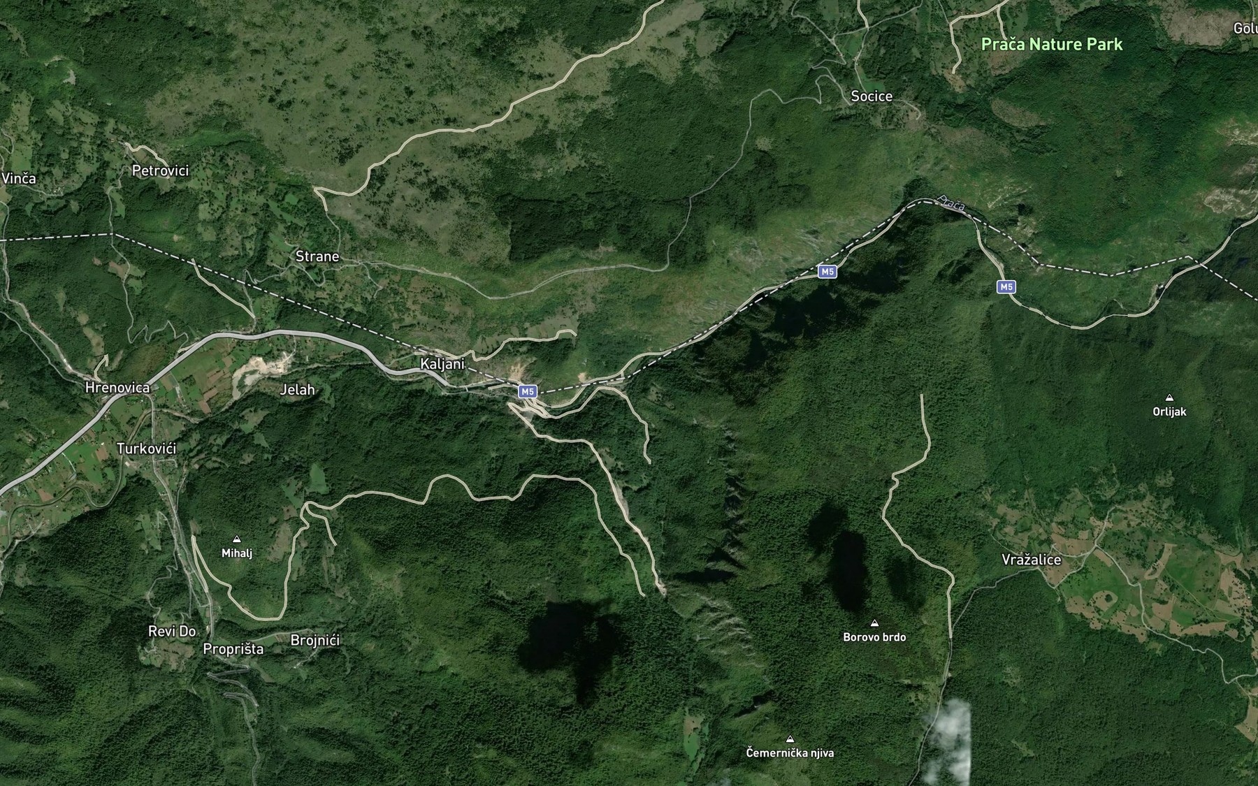 Satellite map of the Cemernica