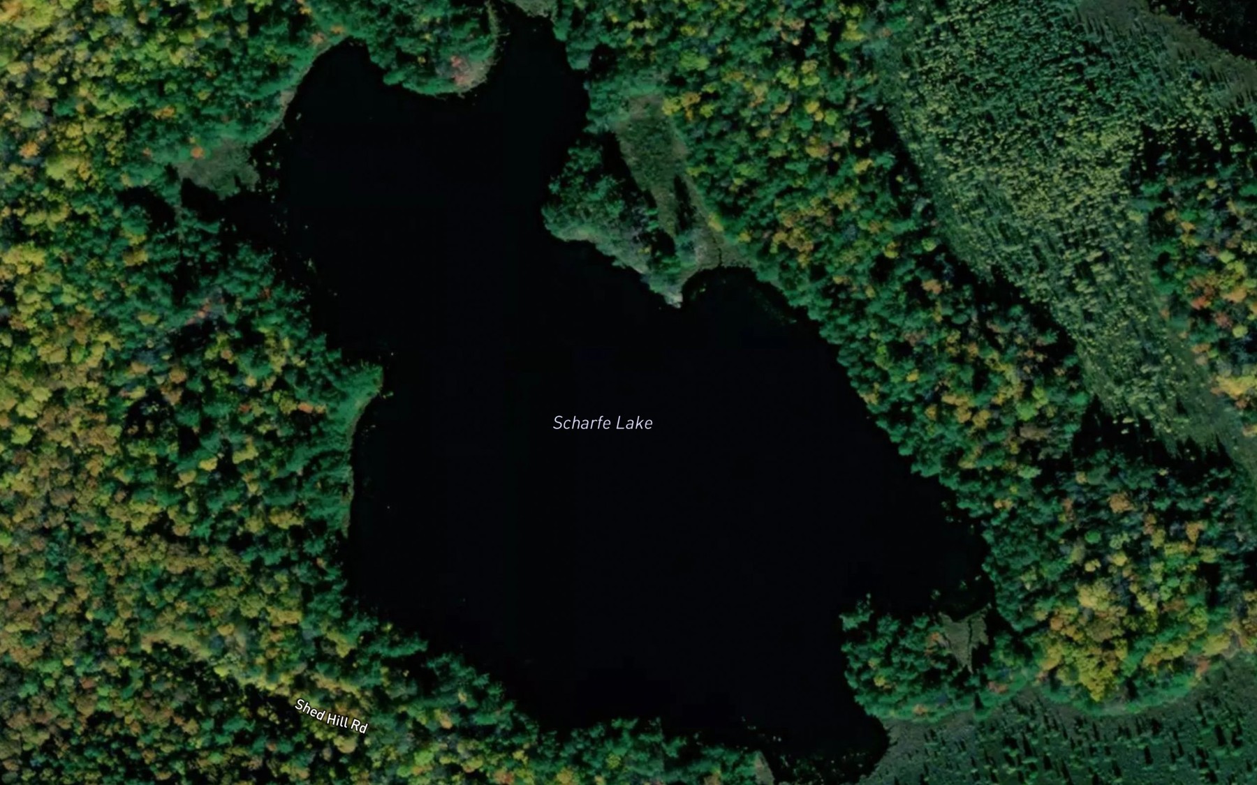 Satellite map of the Scharfe Lake