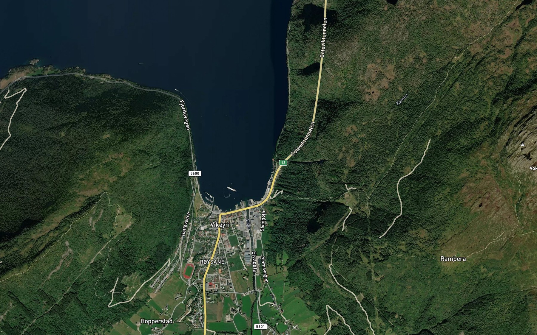 Satellite map of the Vetlebukti