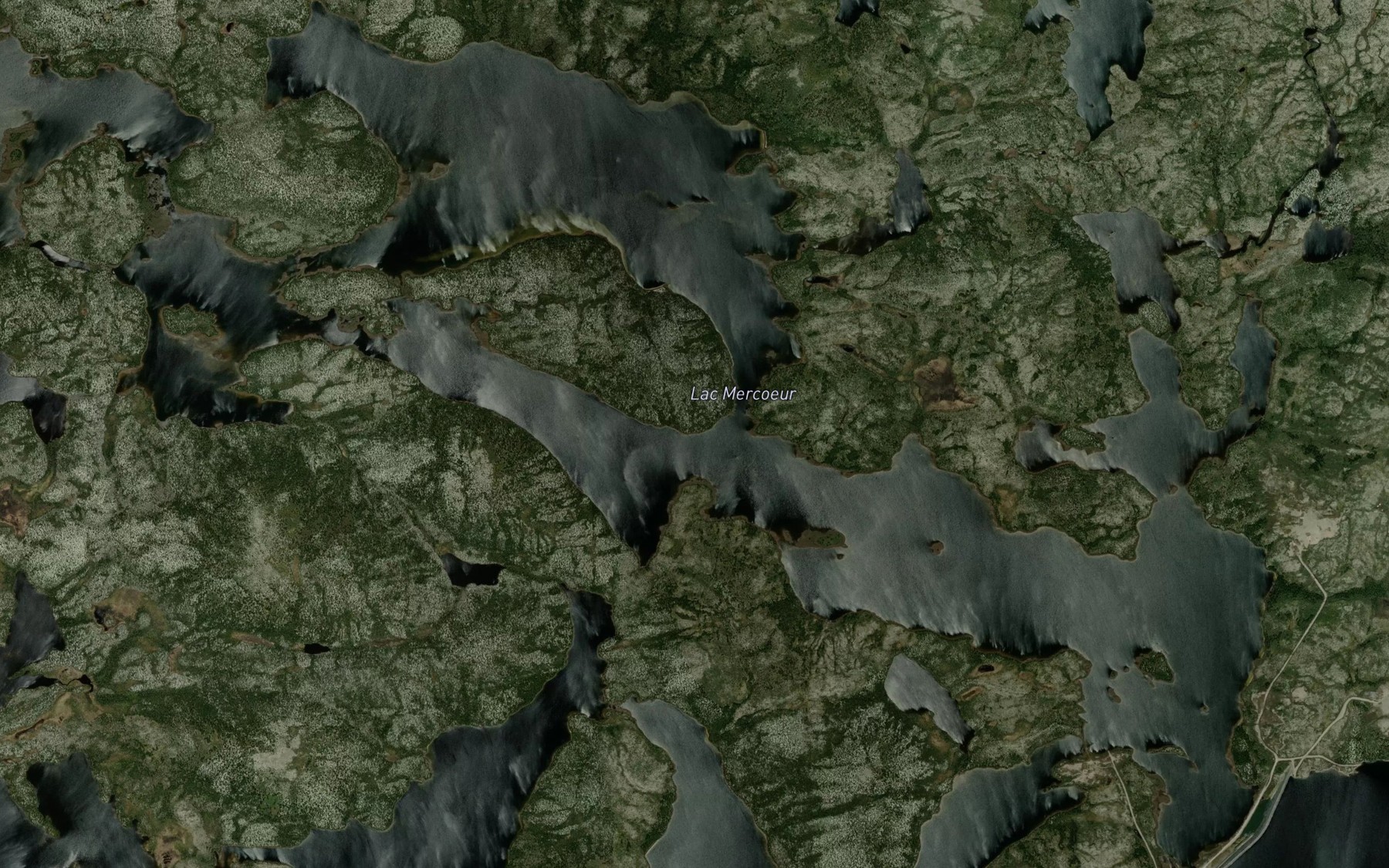 Satellite map of the Lac Mercoeur