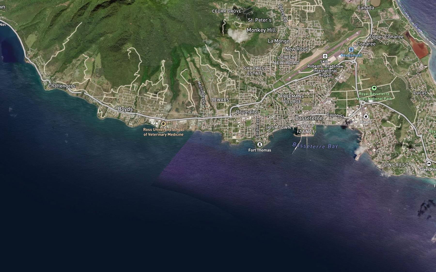 Satellite map of the Camp Bay