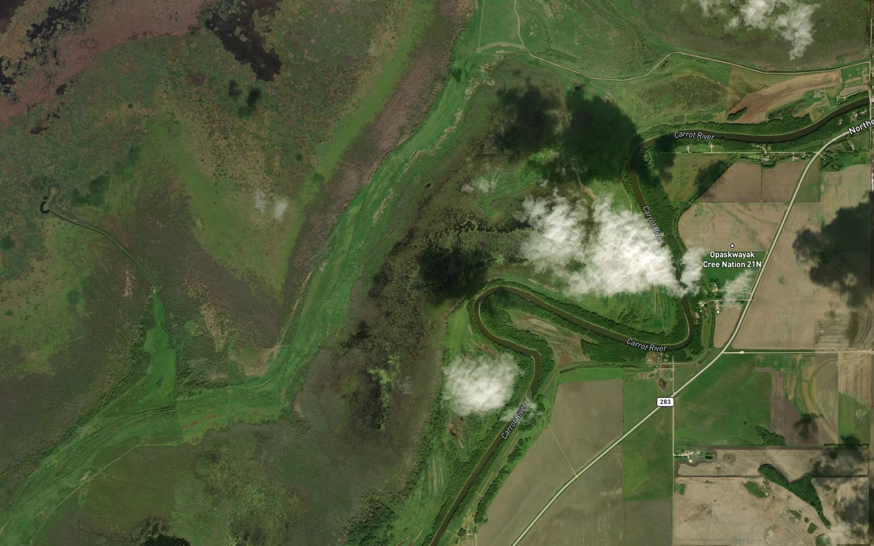 Satellite map of the Kapiskeetaw Lake