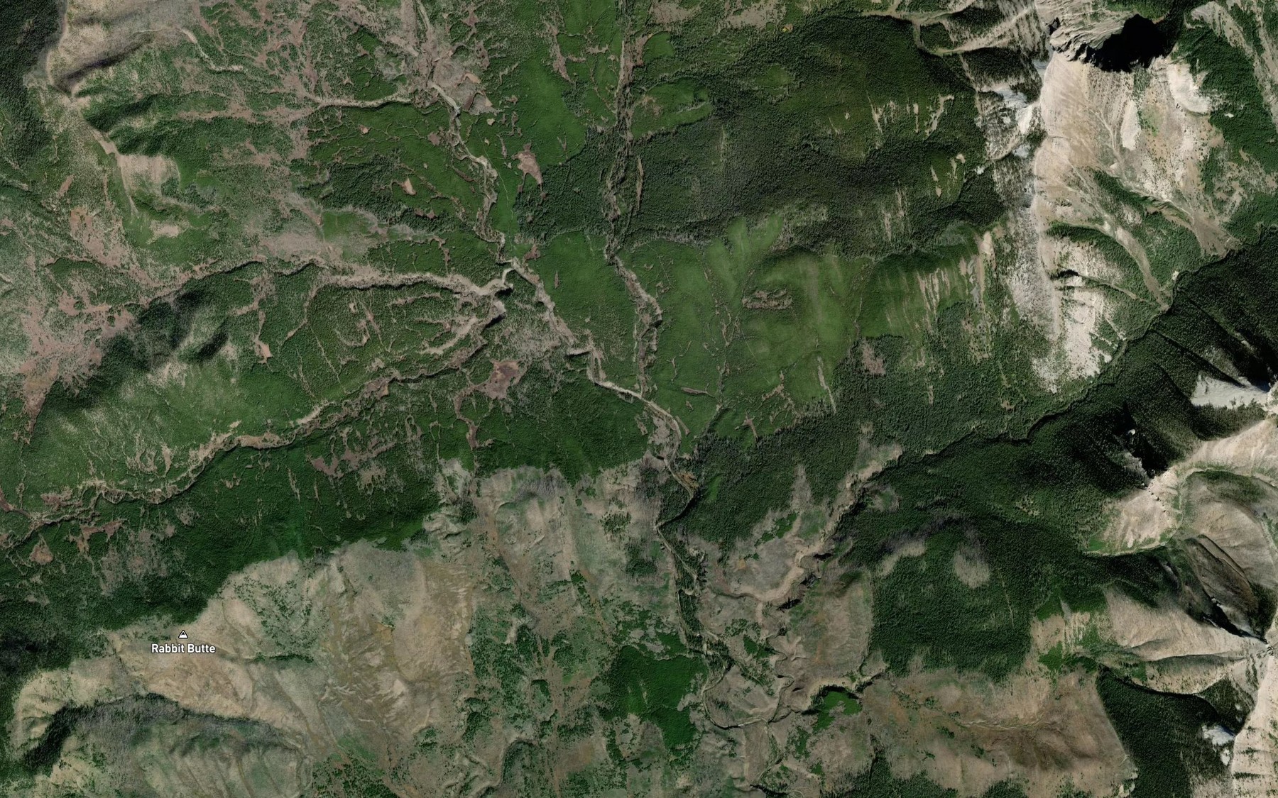 Satellite map of the Wrong Creek