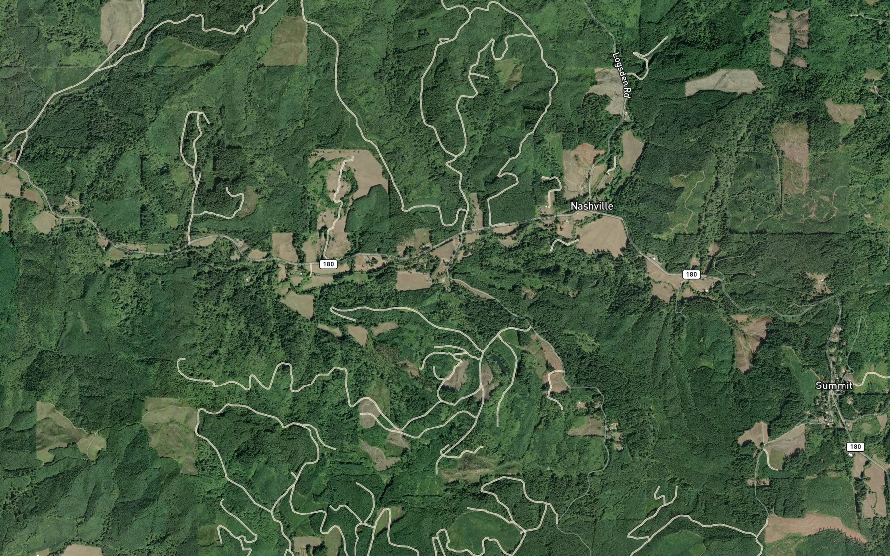 Satellite map of the Young Creek