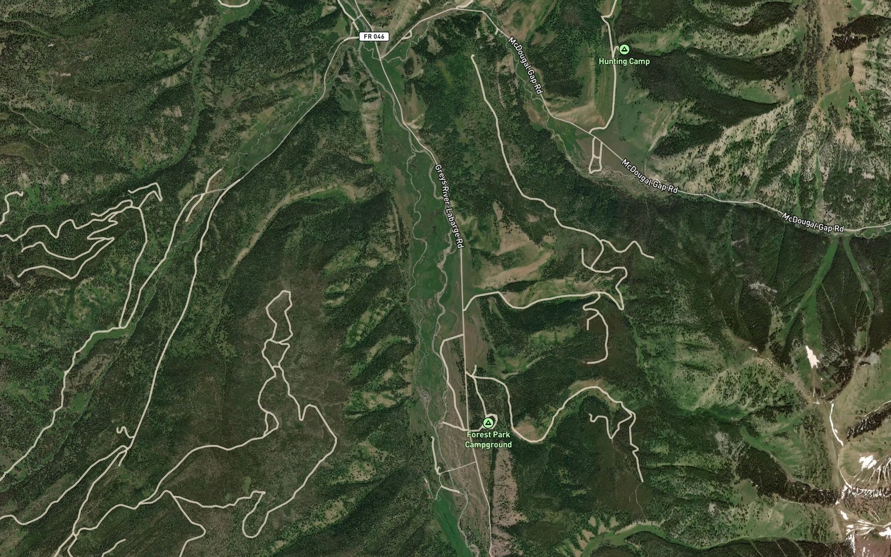 Satellite map of the Buck Creek