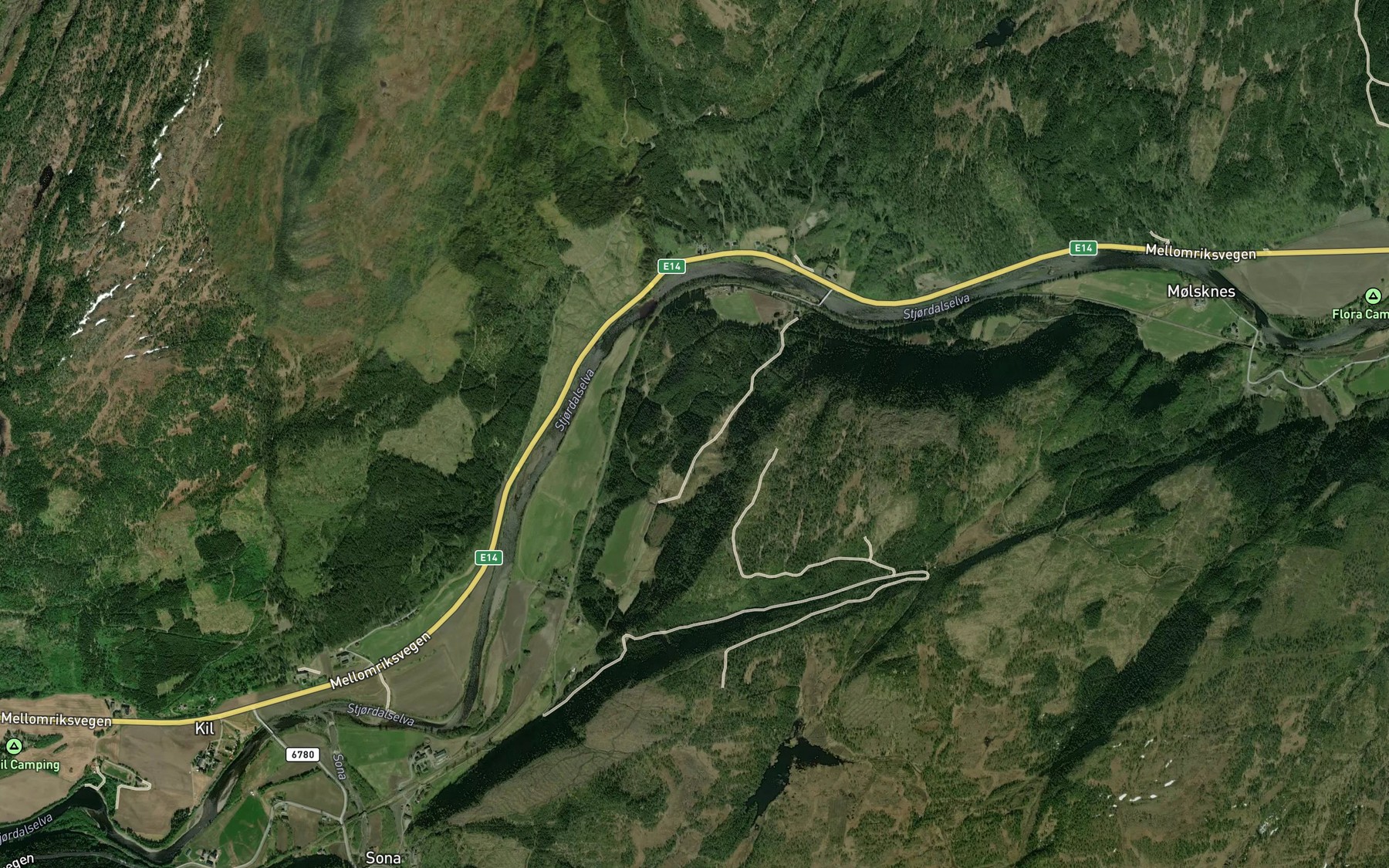 Satellite map of the Brudalsbekken