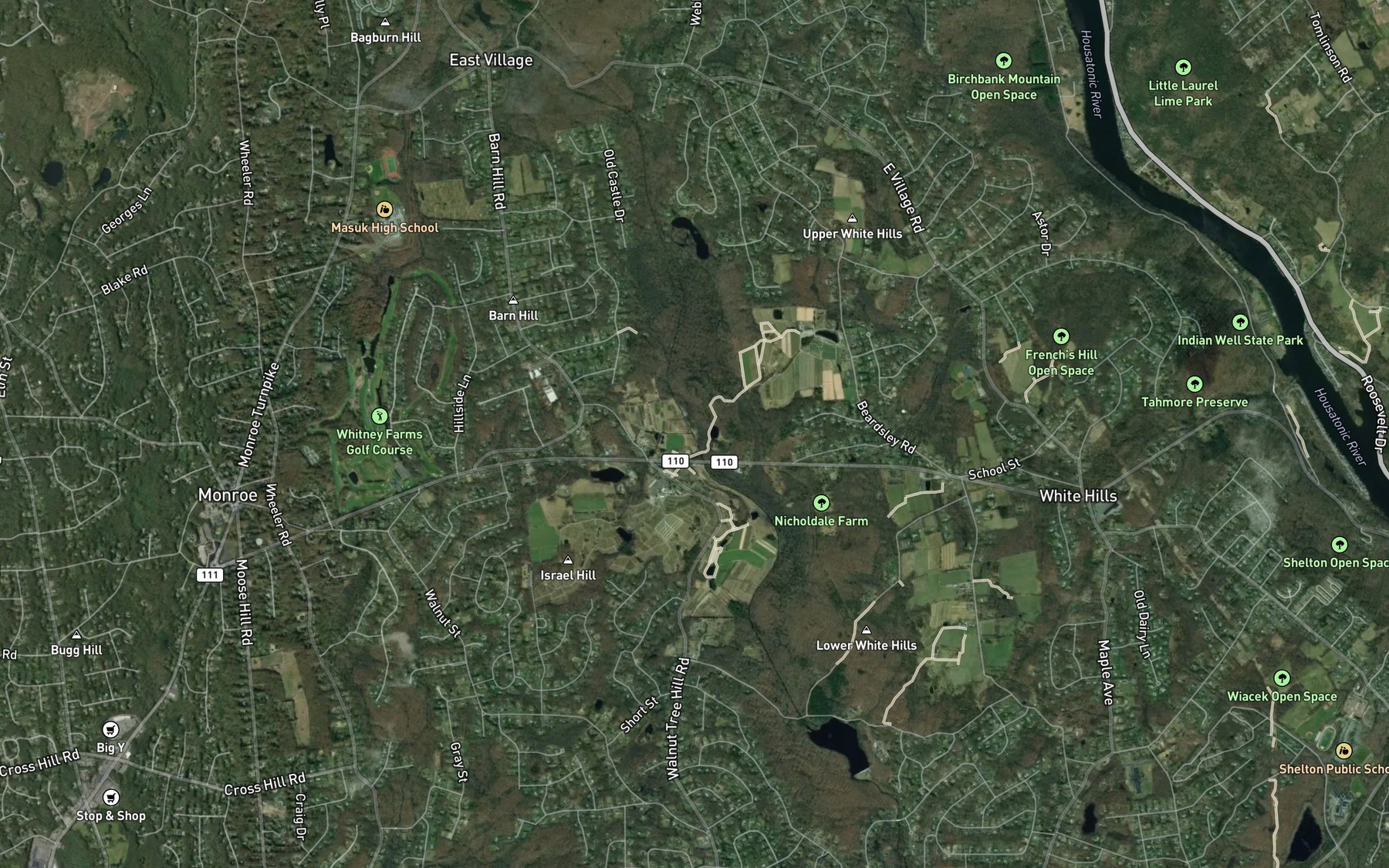 Satellite map of the Nelson Brook
