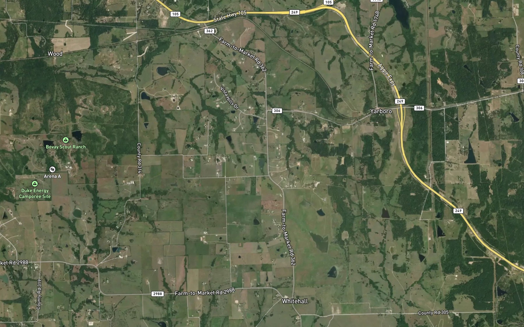 Satellite map of the Ward-Haworth Lake