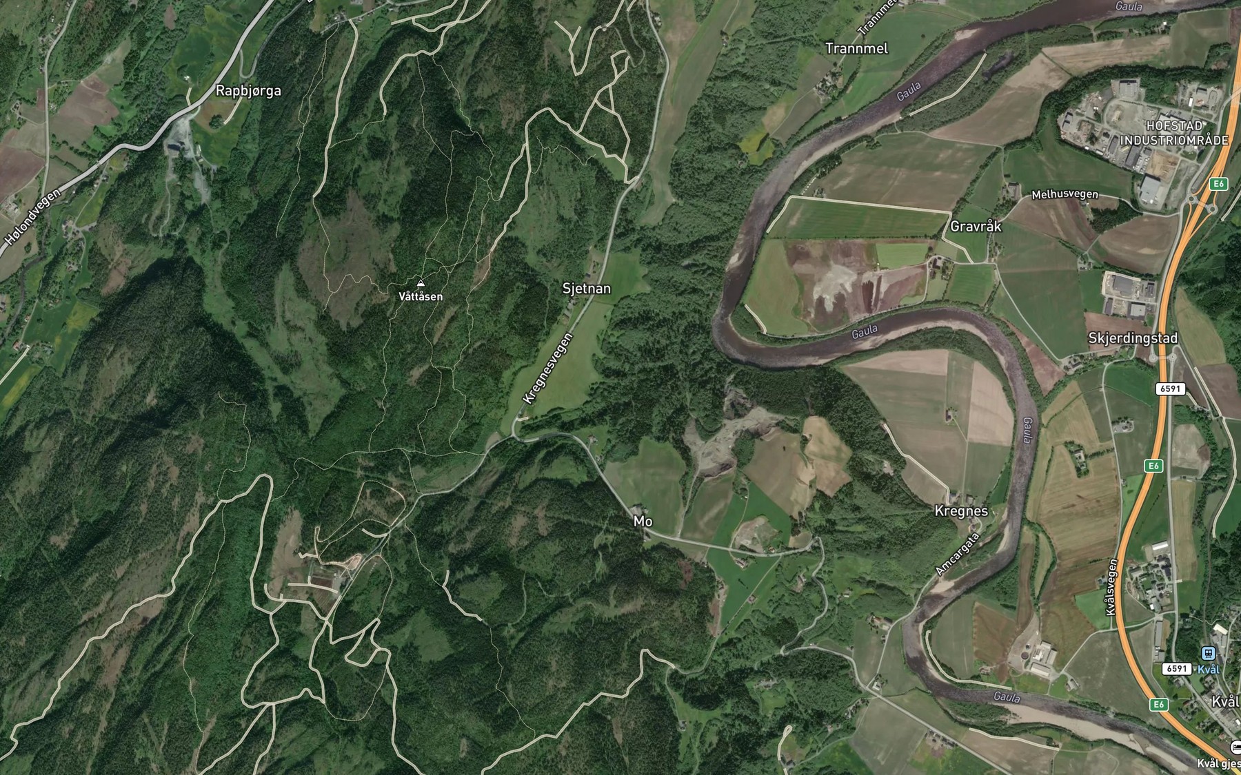 Satellite map of the Skjetnebekken
