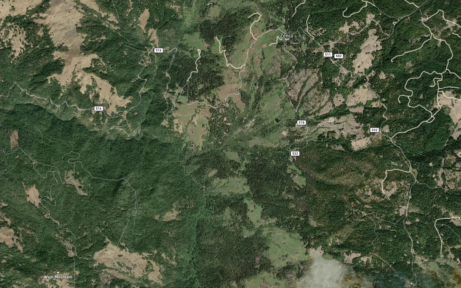 Satellite map of the Burgess Creek
