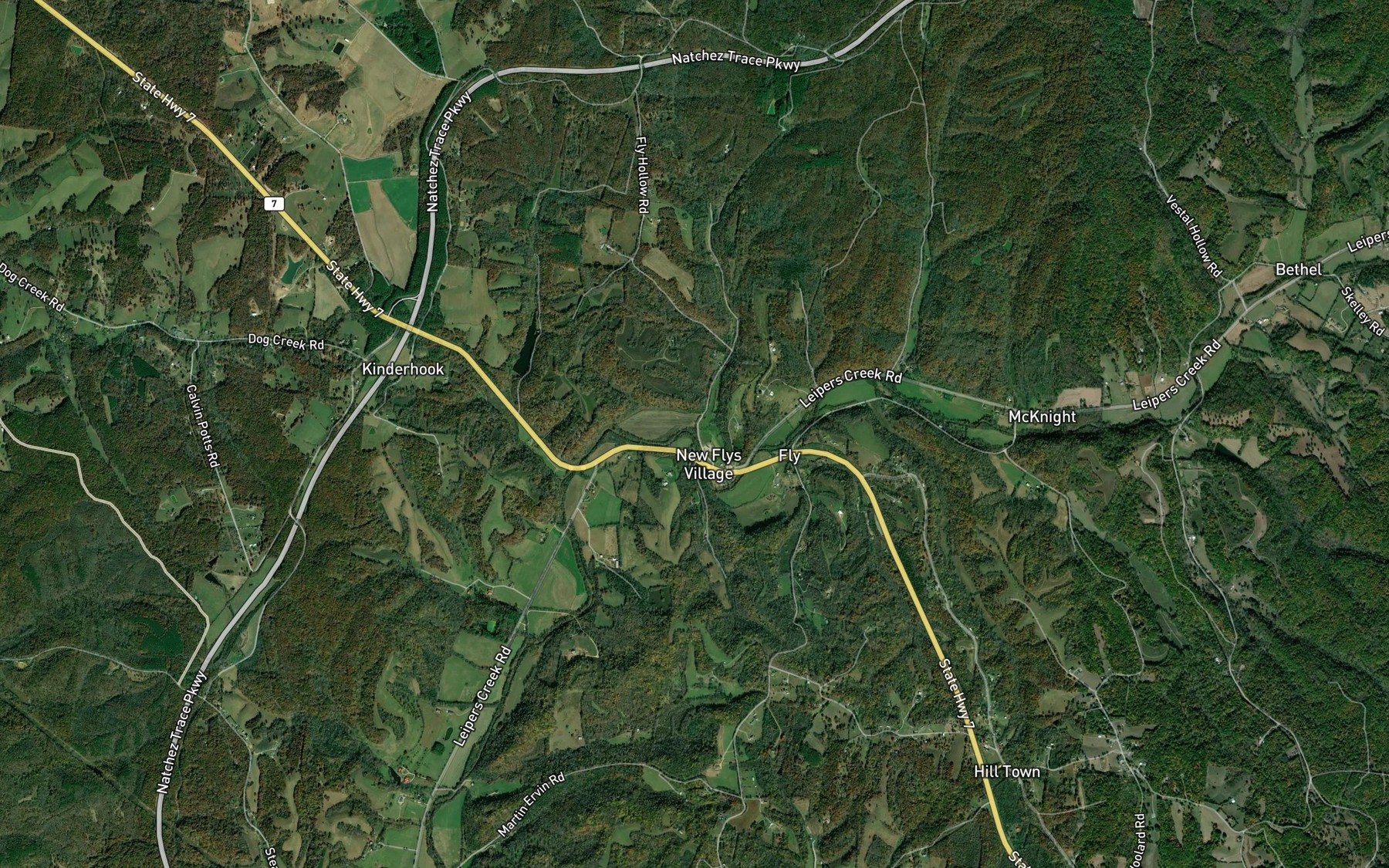 Satellite map of the Page Branch