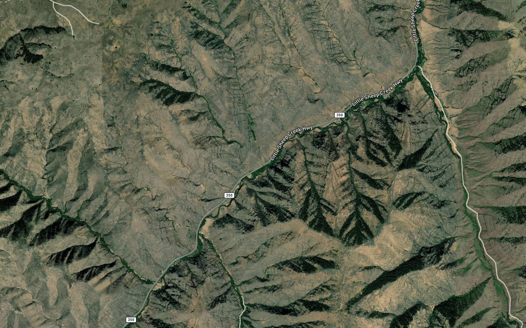 Satellite map of the Deaddog Creek