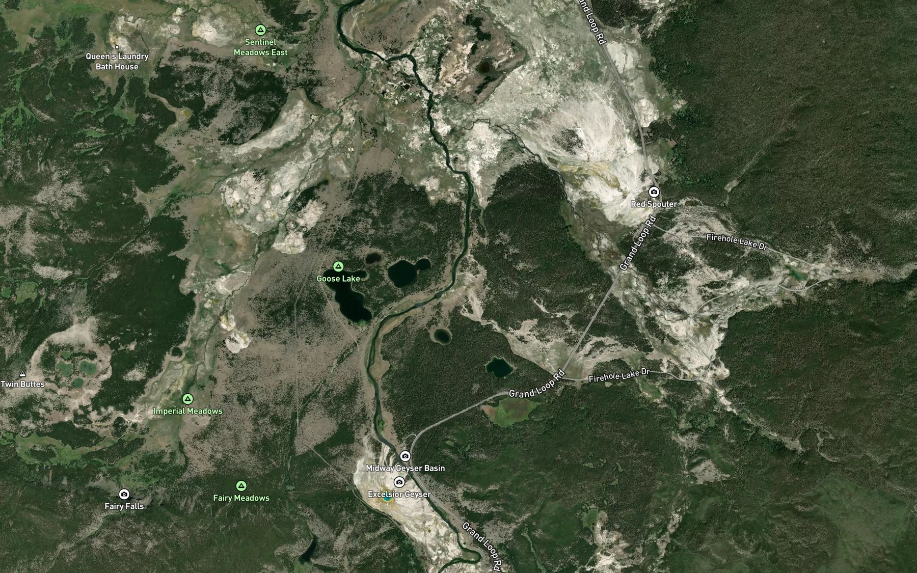 Satellite map of the White Creek