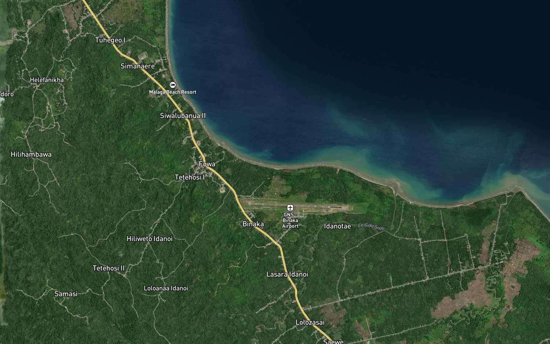 Satellite map of the Ie Gidosudo